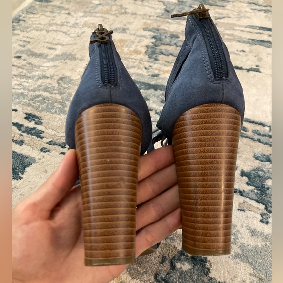 PARKER & Sky Strappy Sandal Gladiator Block High Heels Blue Butterfly Zip Up 7.5 - Picture 13 of 16